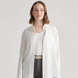 Quince 100% Organic Cotton Gauze Long Sleeve Shirt Size S